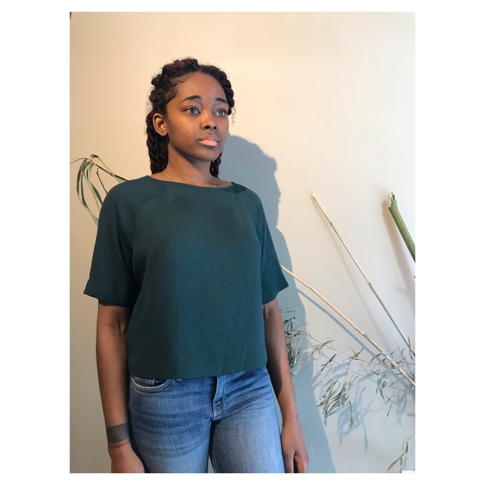 Dark Emerald Chiffon Blouse